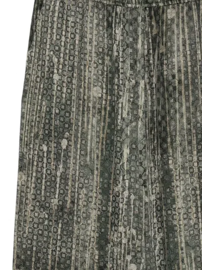 Ziggy Chen Abstract-print Drawstring Trousers In Gray