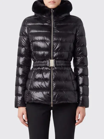 Herno Shniy Padded Down Jacket With Belt Coats Black In Black