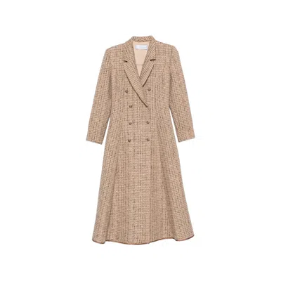 De Santis Peak-lapel Double-breasted Coat In Neutrals
