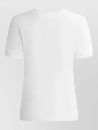 Dolce & Gabbana Logo Cotton Crew Neck Regular Fit T-shirt In White