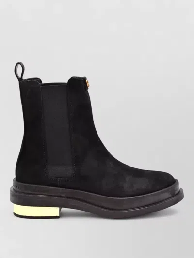 Giuseppe Zanotti Suede Ankle Boots Chunky Sole Elastic Panels In Black