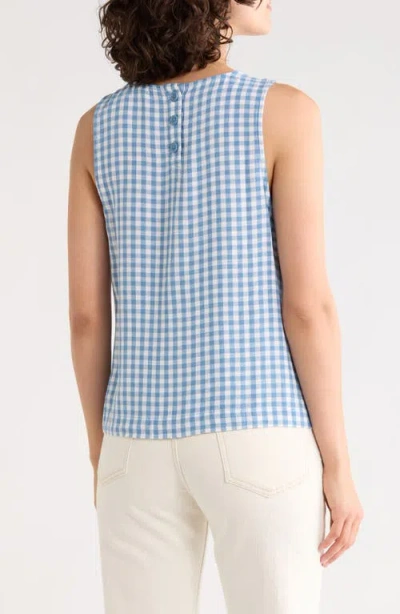 Splendid Linen Blend Shell Tank Top In Blue