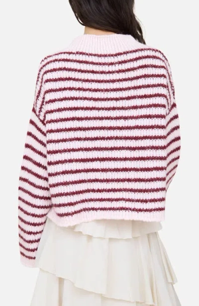 Blu Pepper Stripe Mock Neck Sweater In Multi