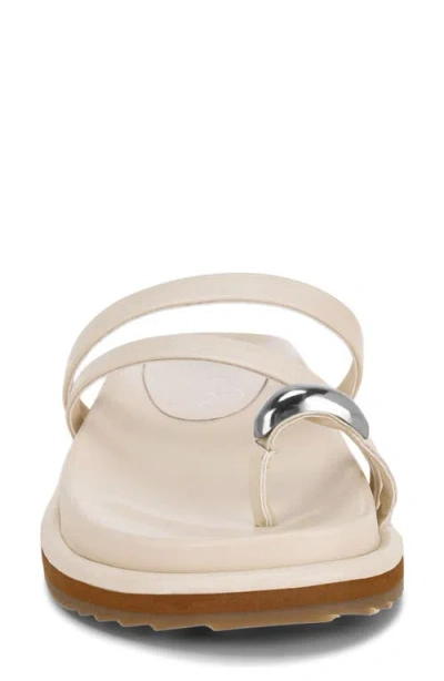 London Rag Beaded Toe Loop Slide Sandal In Neutral