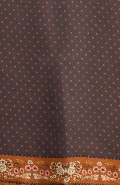 Bcbg Border Print Scarf In Rust