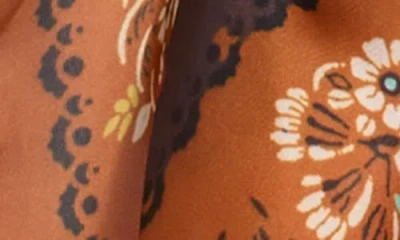 Bcbg Border Print Scarf In Rust
