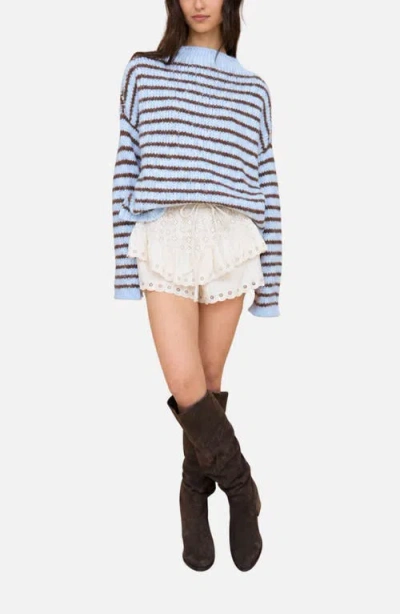 Blu Pepper Stripe Mock Neck Sweater In Multi