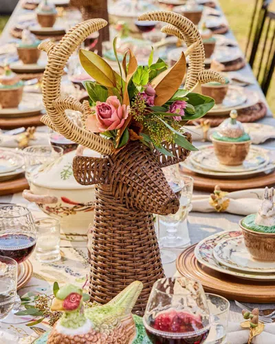 Juliska Devon Willow Stag Vase, 22" In Brown