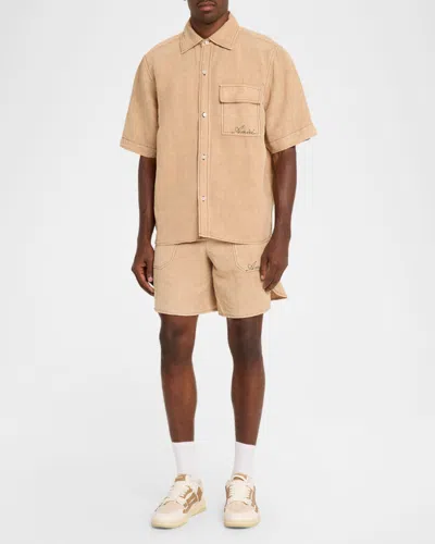 Amiri Script Shorts In Neutral