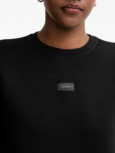 Armani Exchange Logo-patch Sweatshirt In Black