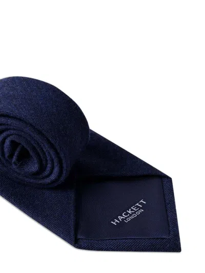 Hackett London Solid Twill Tie In Blue