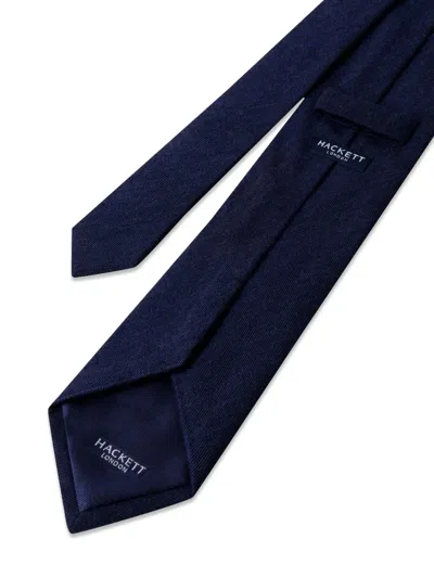 Hackett London Solid Twill Tie In Blue