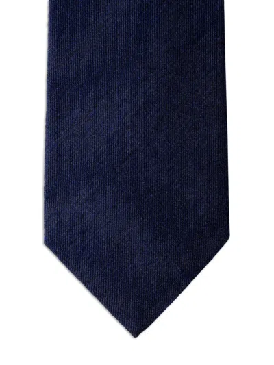 Hackett London Solid Twill Tie In Blue