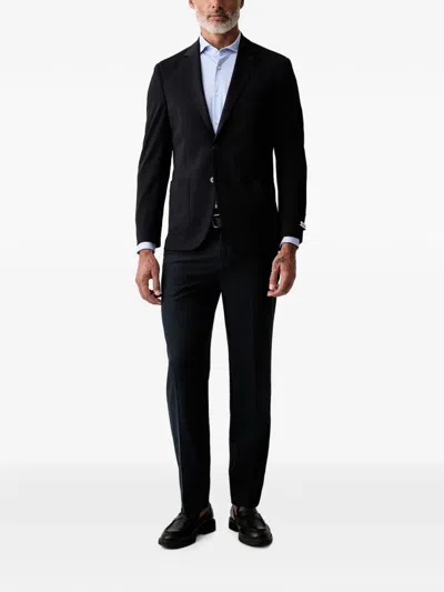 Karl Lagerfeld Micro-check Single-breasted Blazer In Blue