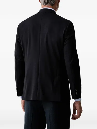 Karl Lagerfeld Micro-check Single-breasted Blazer In Blue