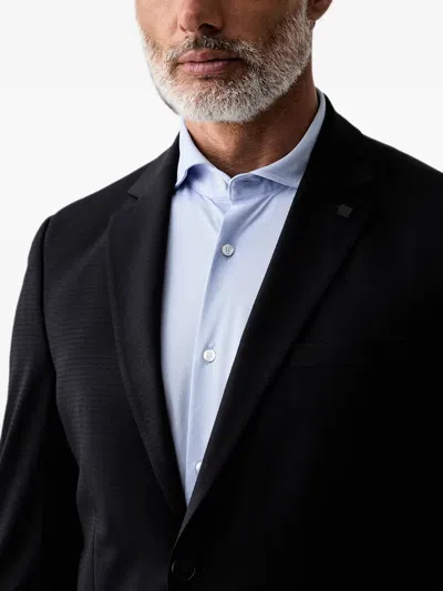 Karl Lagerfeld Micro-check Single-breasted Blazer In Blue
