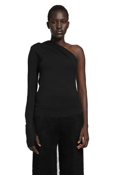 Thom Krom One-shoulder Thumb-slot Top In Black