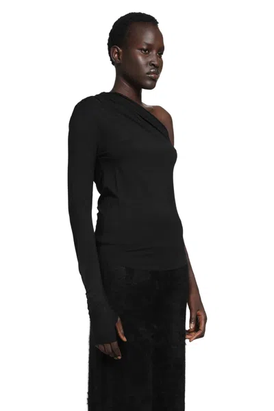 Thom Krom One-shoulder Thumb-slot Top In Black