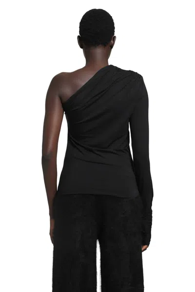 Thom Krom One-shoulder Thumb-slot Top In Black