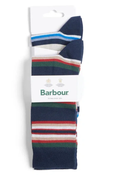 Barbour Assorted 2-pack Summer Stripe Cotton Blend Dress Socks In Multi