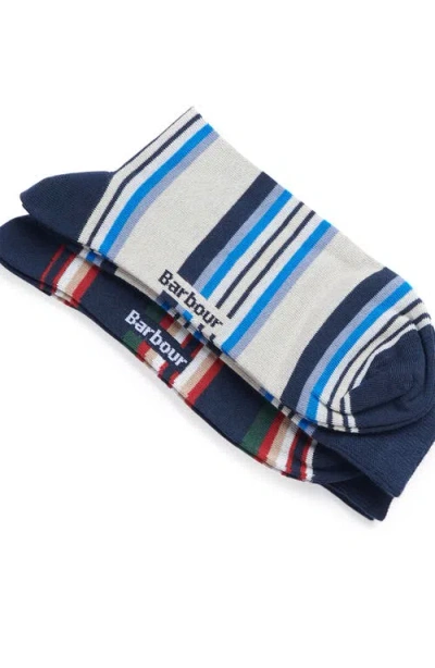 Barbour Assorted 2-pack Summer Stripe Cotton Blend Dress Socks In Multi