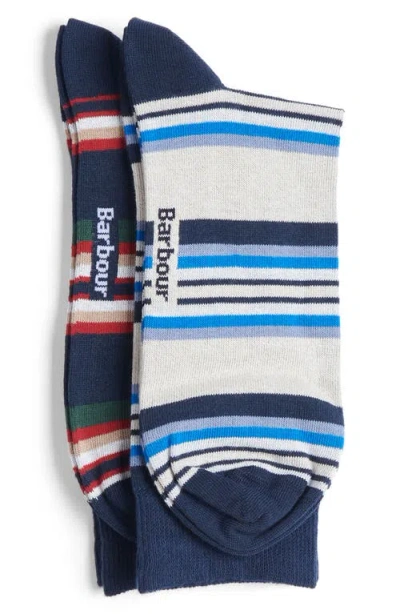 Barbour Assorted 2-pack Summer Stripe Cotton Blend Dress Socks In Multi