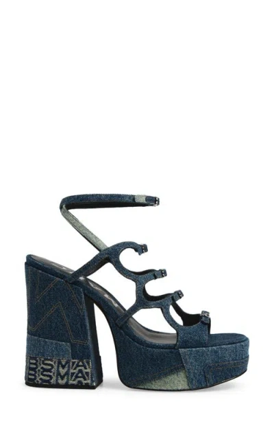 Marc Jacobs Kiki 125 Deconstructed Denim Platform Sandals In Blue