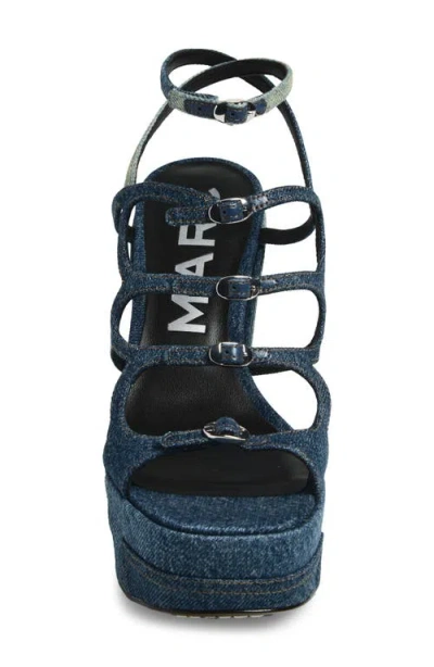 Marc Jacobs Kiki 125 Deconstructed Denim Platform Sandals In Blue
