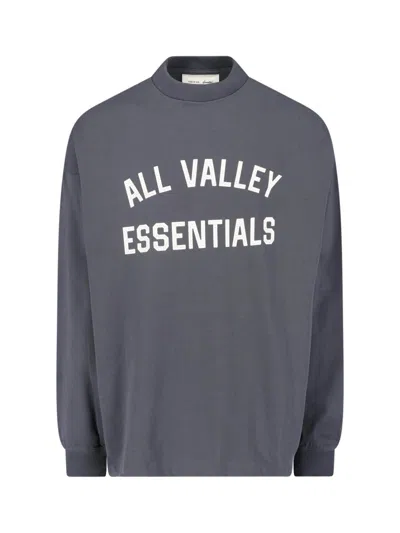 Essentials Gray Merch Long Sleeve T-shirt In Gray