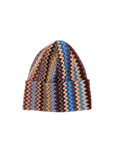 Missoni Zigzag Patterned Knitted Hat In Multi