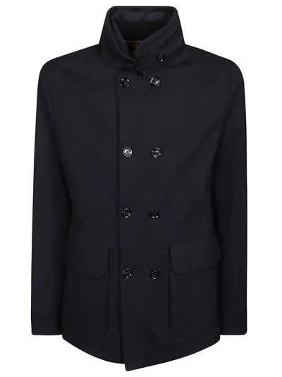 Moorer Bas-tz Double Breasted Structured Blazer In Black