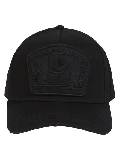 Dsquared2 Canadian Flag Patch Baseball Cap In Black