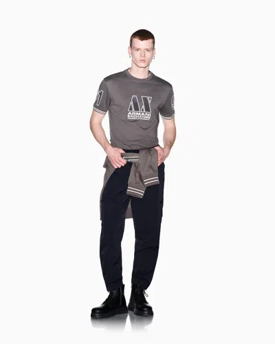 Armani Exchange Regular T-shirt In Cotton Jersey In Gray