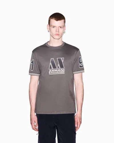 Armani Exchange Regular T-shirt In Cotton Jersey In Gray