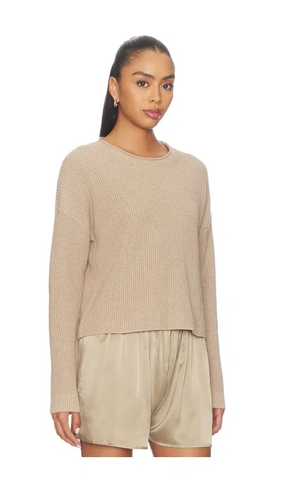 525 America Daphne Cropped Pullover Sweater In Brown
