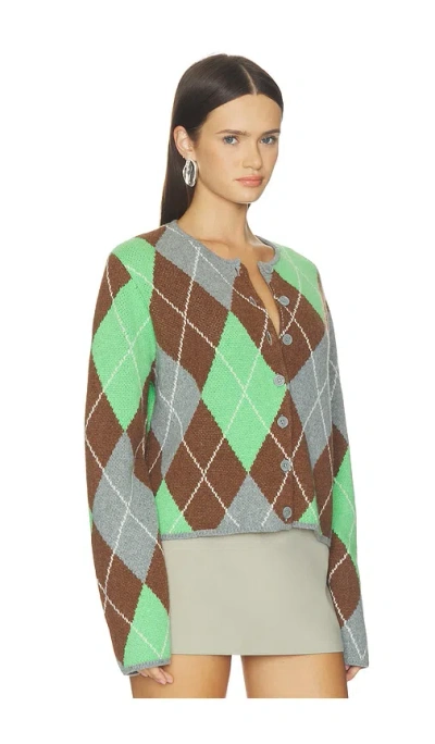 Aligne Aggie Merino Argyle Cardigan In Multi