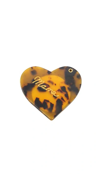 Solar Eclipse Hand-painted Mama Heart Compact Mirror In Tortoise