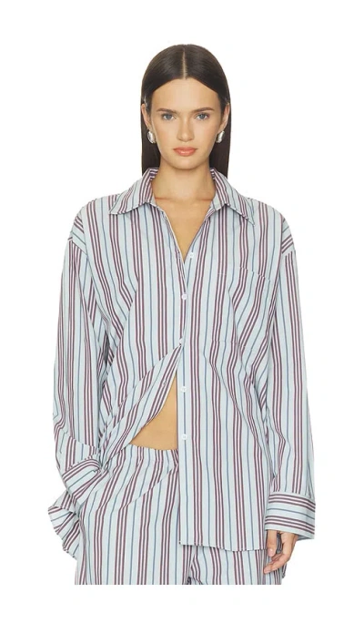 Srg Aubrey Shirt In Light Blue & Pink Stripe