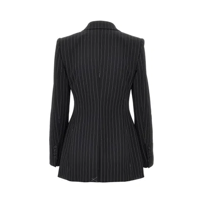 Dolce & Gabbana Pinstriped Wool Double-breasted Jacket In Multi