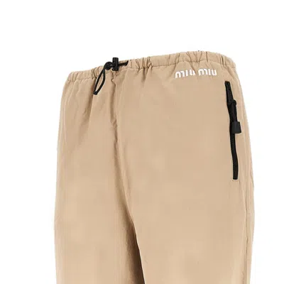 Miu Miu Washed Gabardine Pants In Multi