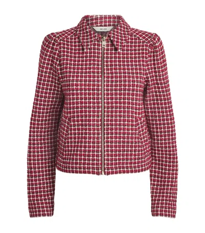 Me+em Zip-through Top Pomegranate Red Multi In Red