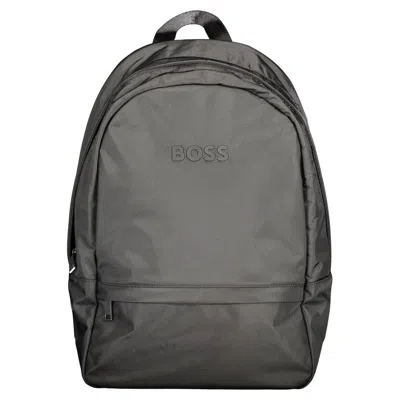 Hugo Boss Black Polyester Men's Backpack In Gold