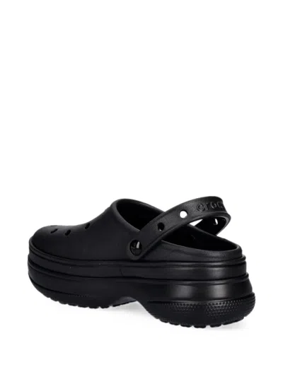 Crocs Perforated Platform Clogs In Black