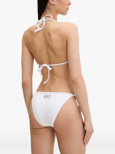Ea7 Logo-print Triangle Bikini In White