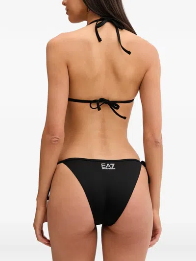 Ea7 Triangle Bikini With Logo In Black