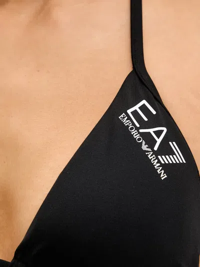 Ea7 Triangle Bikini With Logo In Black