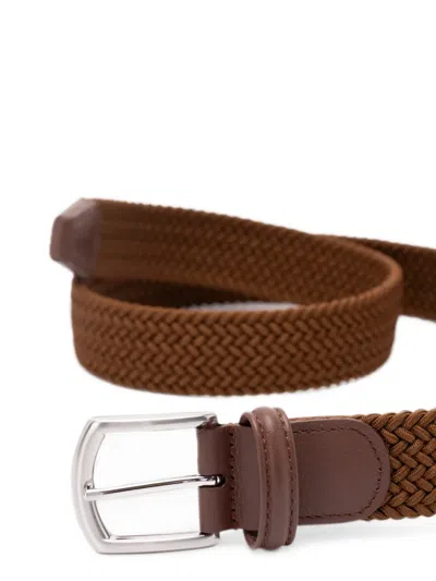 Anderson's Woven-design Belt In Brown