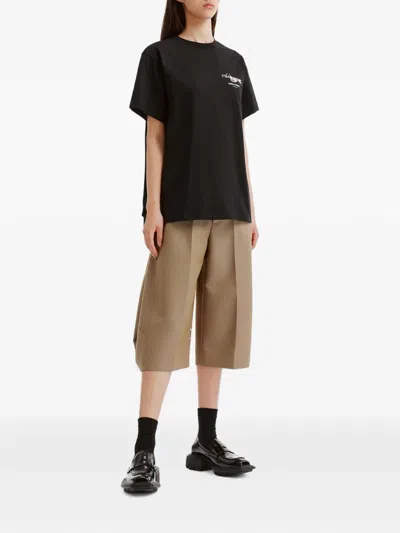 Ader Error Logo-print Pleated T-shirt In Black