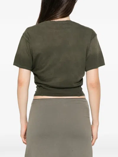 R13 Washed-effect T-shirt In Green
