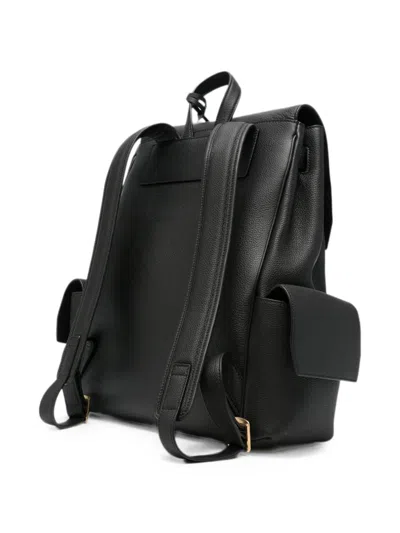 Thom Browne Bolton Pebbled-leather Push-lock Backpack In Black